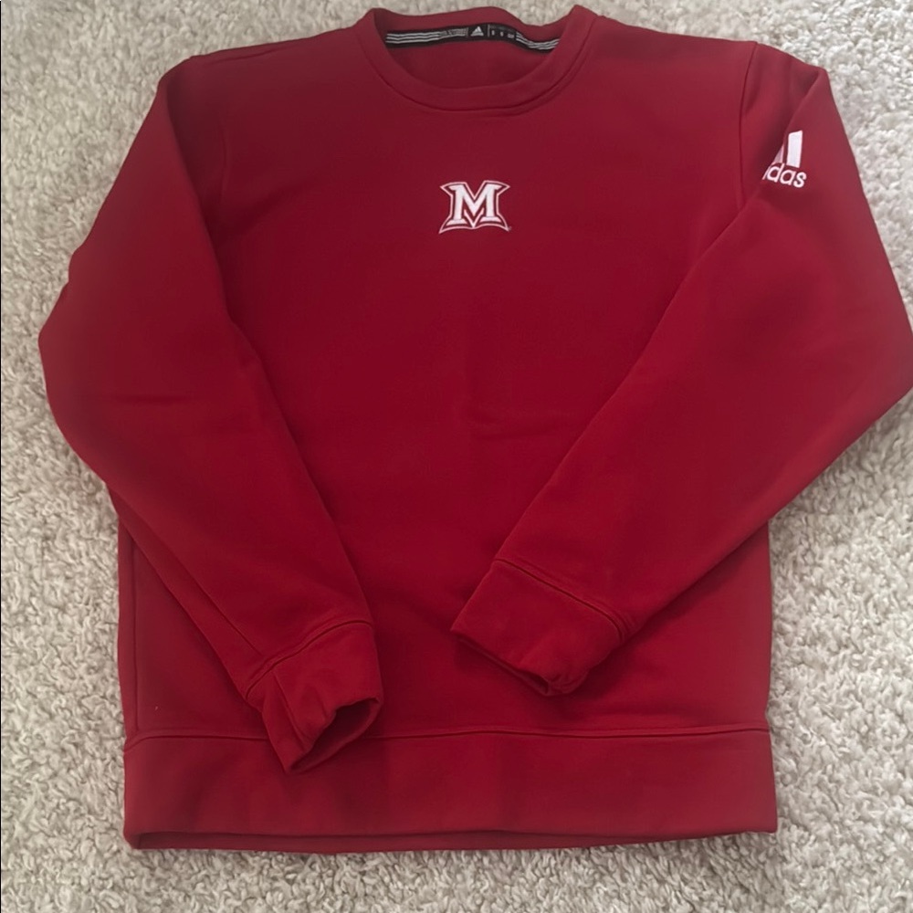 Adidas Miami University Red Crewneck Sweatshirt